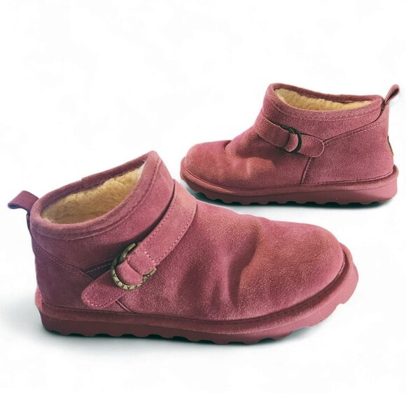 BEARPAW Suede Micro Boot NeverWet Technology Orchid Pink Womens 10 2986W Petite - Picture 4 of 9